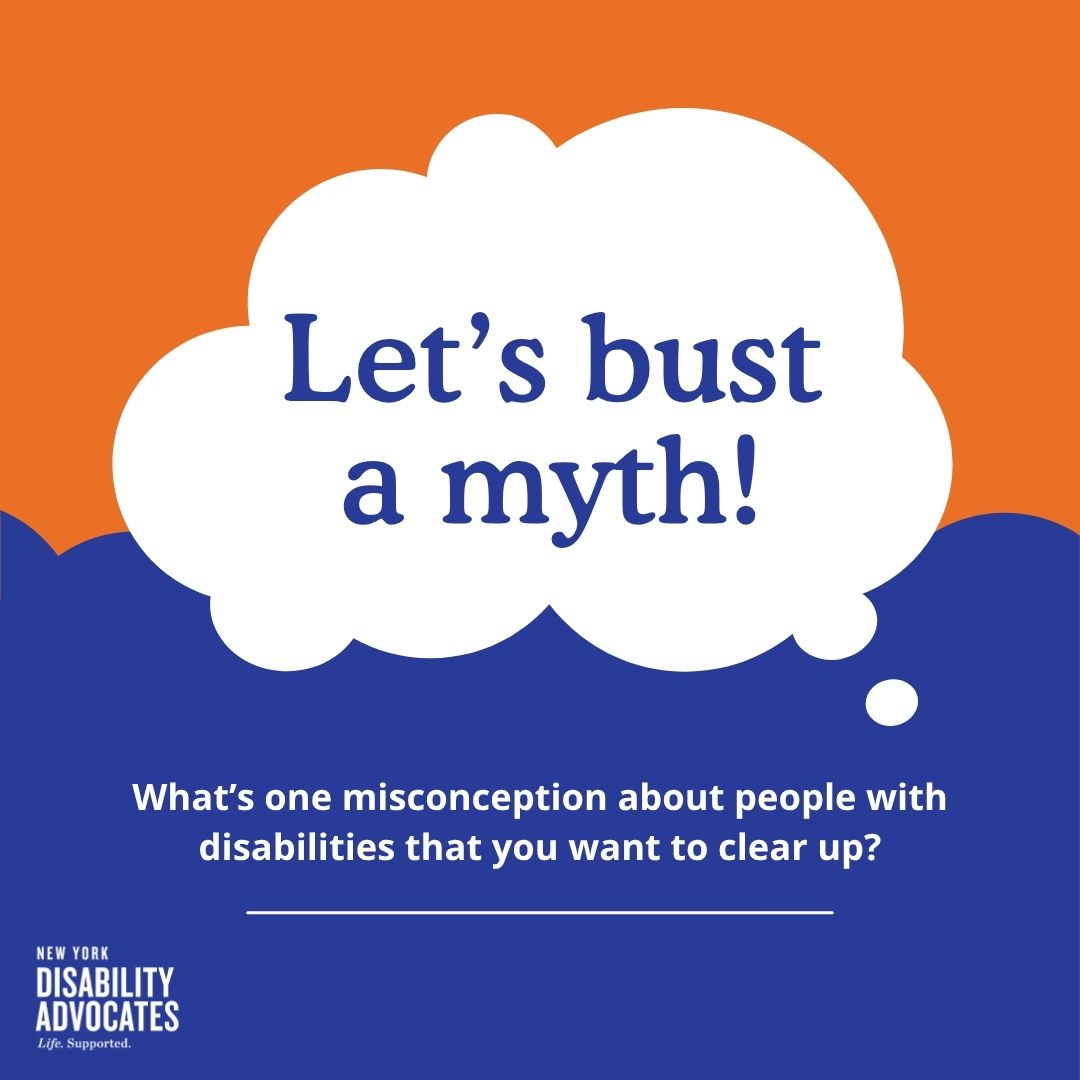 NYDisabilityAdv's tweet image. What’s one misconception about people with disabilities that you want to clear up?
Share it!
#DisabilitySupport
