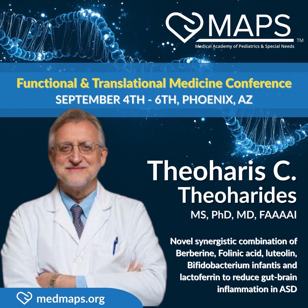 Session Title:
Novel Synergistic Combination of Berberine, Folinic Acid, Luteolin, Bifidobacterium infantis and Lactoferrin to Reduce Gut-Brain Inflammation in ASD

🧠 Why it matters: Despite ASD affecting 1 in 33 children, effective, targeted treatments remain elusive. But what