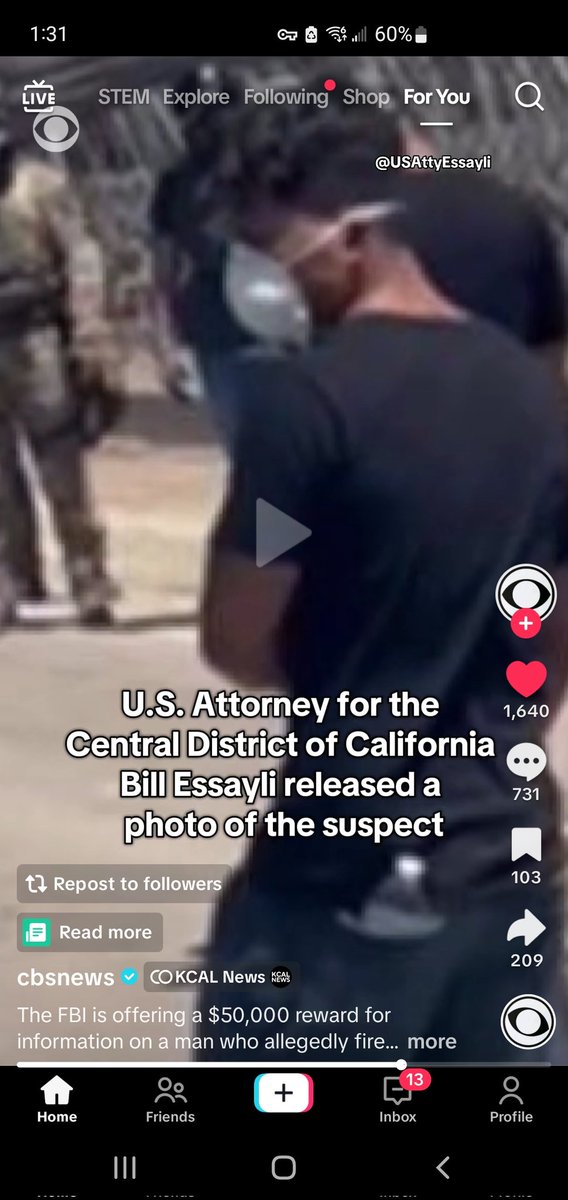 DEMOCRATS ON TIKTOK CELEBRATE THIS PERSON WHO FIRED SHOTS AT ICE FEDERAL AGENTS . HE NOW HAS A BOUNTY ON HIM FOR 50K $$ IF HES TURNED IN . IN CALIFORNIA.