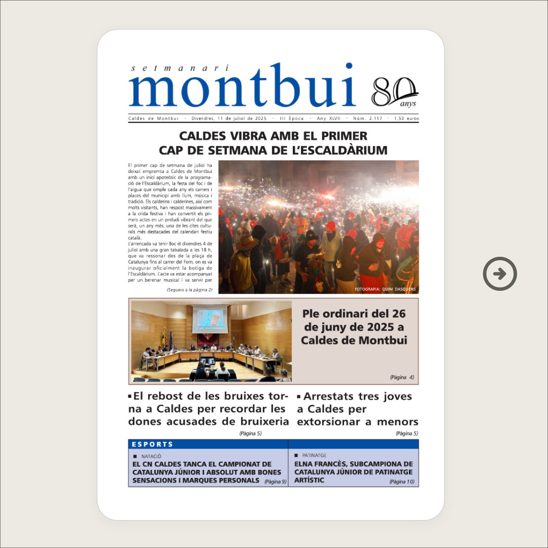 Portada del número 2117

#setmanarimontbui #caldesdemontbui #actualitat #premsacomarcal #somlapremsadecasa