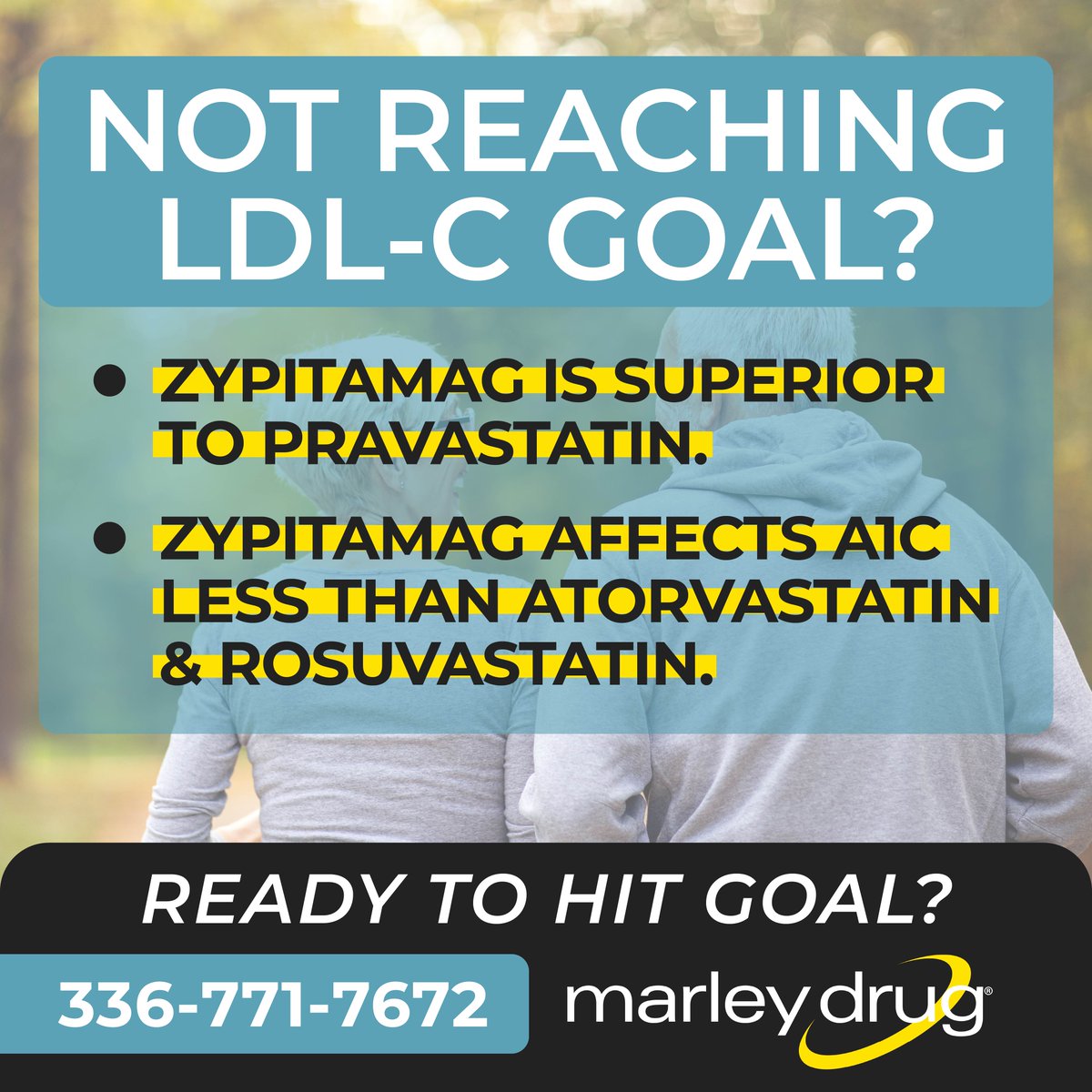 Are you having trouble reaching your LDL-C goal? Marley Drug is here to help! Our knowledgeable team is ready to guide you in the right direction so you can achieve your goal and start feeling great. Call us today at 336-771-7672 to get started! bit.ly/4dPdbOY