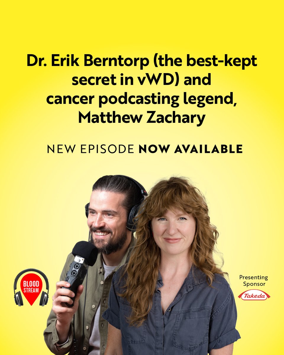 Dr. Erik Berntorp joins us to discuss something special related to vWD and Matthew Zachary sits down with <a href="/pjlynch/">Patrick James Lynch</a> to chat all things advocacy and media!
bit.ly/thebloodstream…

Presenting Sponsor: #Takeda
#bloodstreammedia #raredisease #podcast