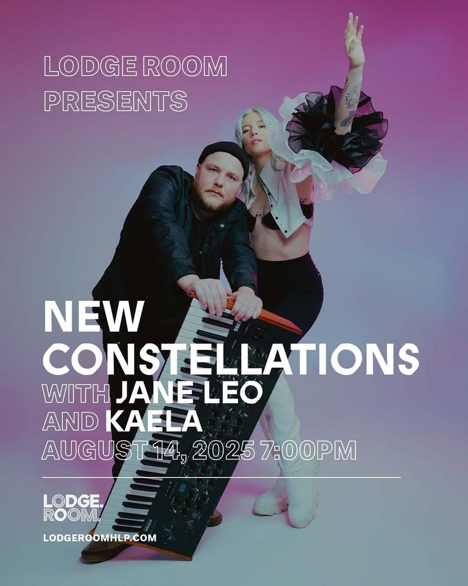 ‼️ Support Added ‼️ <a href="/janeleomusic/">janeleomusic</a> + <a href="/kaelasmusic/">Kaela</a> supporting New Constellations ✨ grab tickets before it’s too late 🌪️

lodgeroomhlp.com/shows/new-cons…