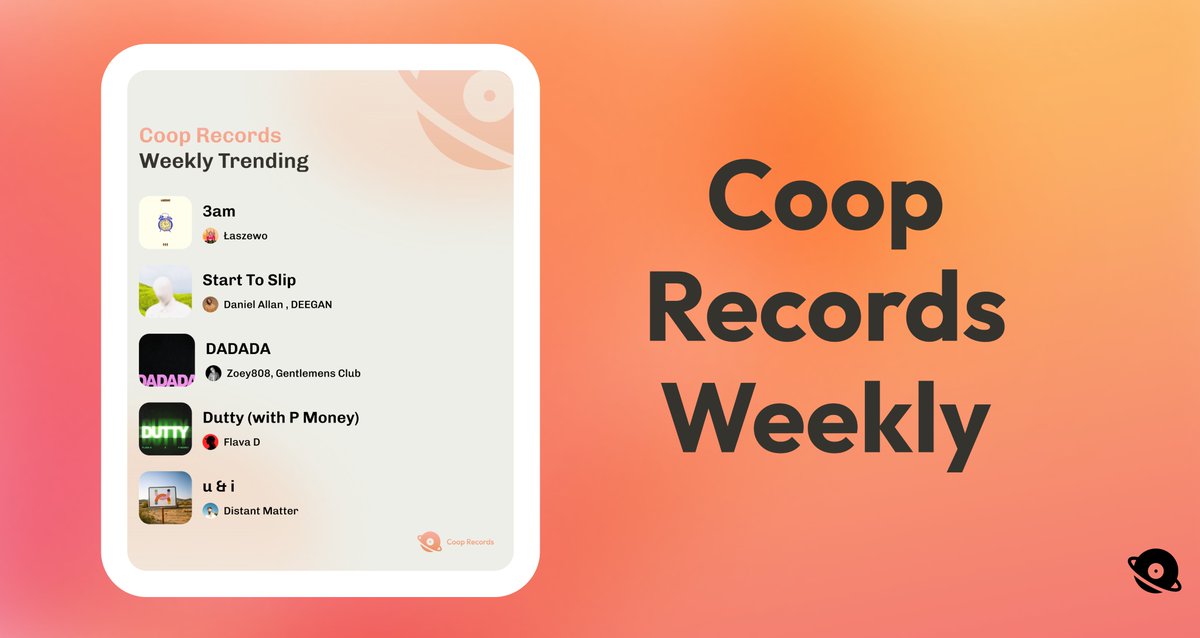 cooprecsmusic's tweet image. New songcoins on the way 👀
Find out more 🔽
paragraph.com/@cooprecs/coop…