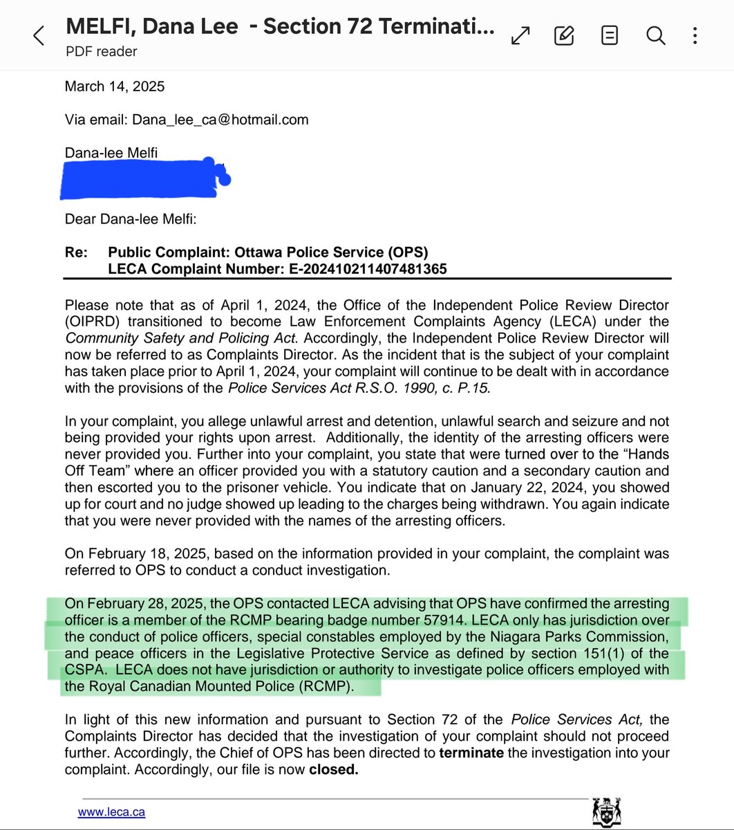 #64 is what's most crucial. 
There have been Charter Challenges that were averted by simply withdrawing all charges. Since then have been going through LECA to find truth. Truth now reveals that several people that were said to be arrested by Ottawa Police Service and various