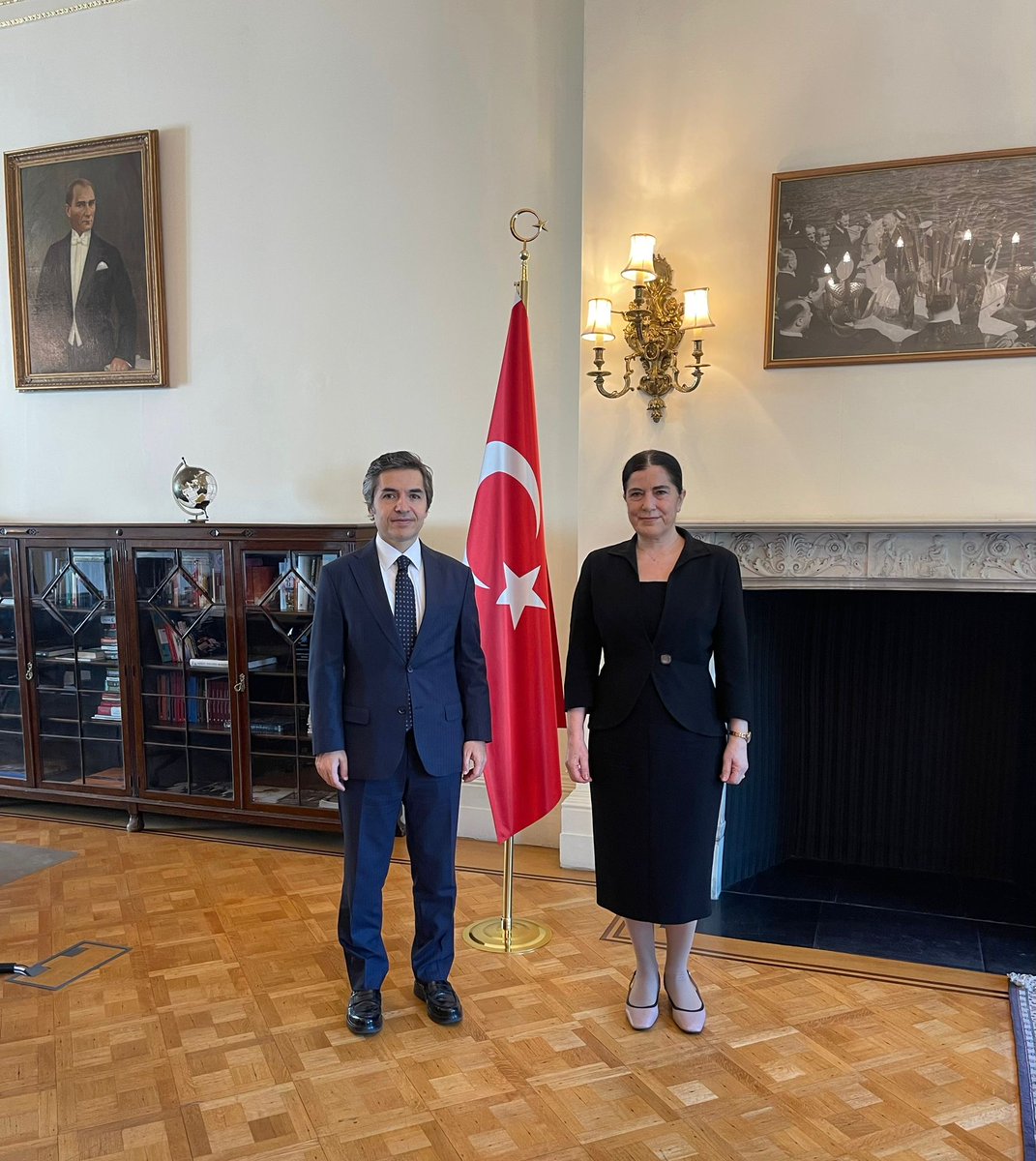 Ambassador Çimen Keskin paid a farewell visit to H.E. Koray Ertaş, Ambassador of the Republic of Türkiye, upon the completion of her term of office. She expressed her sincere gratitude for his valuable support in amplifying the voice of the Turkish Cypriot people in the UK.