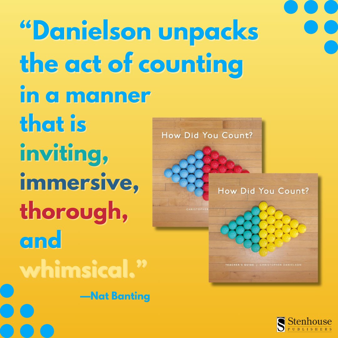 stenhousepub's tweet image. From award-winning math author @Trianglemancsd, How Did You Count? is sure to spark conversation, questioning, and wondering amongst younger and older students alike. Get your copy for 20% off during our Mid-Year Sale: spr.ly/60194LMdT #StenhousePub