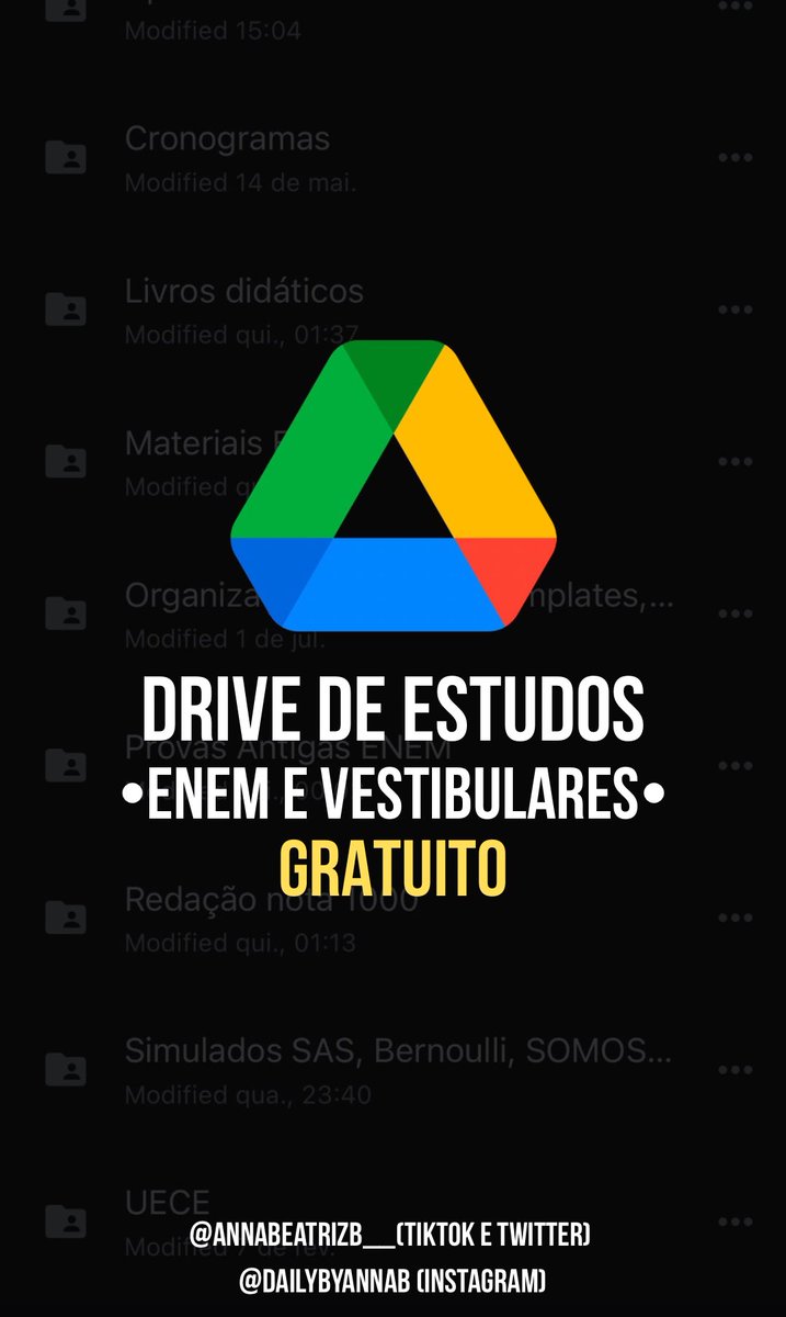 annabeatrizb___'s tweet image. DRIVE GRATUITO para ENEM e vestibulares!!!

👩🏻‍💻Tô disponibilizando meu drive com materiais que eu usei para passar em medicina
🩺O drive é completo: tem livros didáticos, apostilas, enem por habilidades, provas antigas, simulados (SAS, poliedro, SOMOS/Anglo, Bernoulli), tabelas…