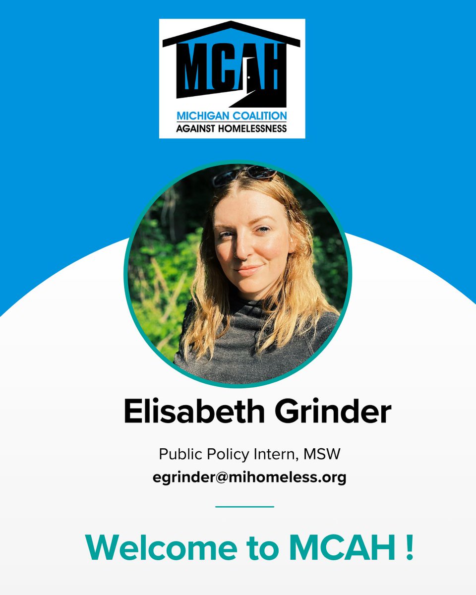 mihomeless's tweet image. Please join MCAH in welcoming Elisabeth Grinder, a Master of Social Work student at Grand Valley State University. She is serving as our Public Policy intern and has hit the ground running!