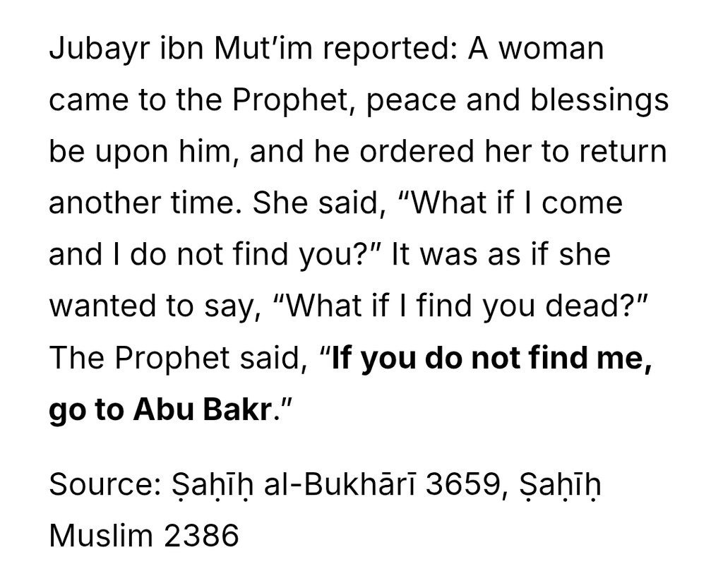 nasafism's tweet image. The Prophet (peace be upon him) advised the Ummah to consult Abu Bakr after him.
