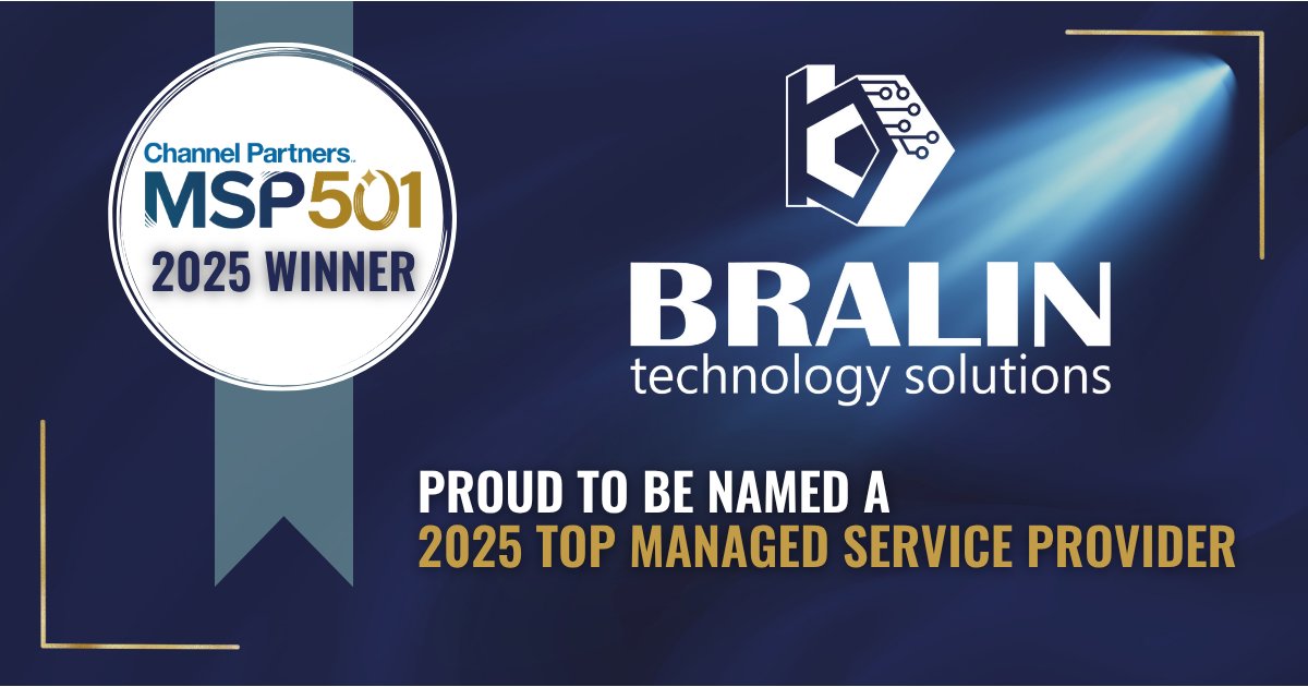BralinTech's tweet photo. Big News: Bralin Technology Solutions has been named to the 𝟮𝟬𝟮𝟱 𝗖𝗵𝗮𝗻𝗻𝗲𝗹 𝗣𝗮𝗿𝘁𝗻𝗲𝗿𝘀 𝗠𝗦𝗣 𝟱𝟬𝟭 — the definitive list of the top managed service providers around the world!
Thank you to our dedicated team and loyal clients. This milestone is a shared success! https://t.co/omeMI2kJoa