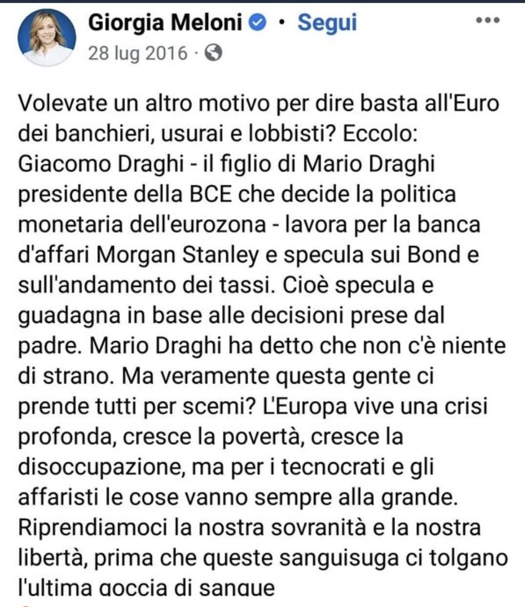ChanceGardi's tweet photo. Brava Giorgia, la cosa importante è la coerenza https://t.co/b3icnspBol