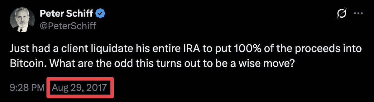 Peter's client is up 2,588% since he moved his entire IRA into bitcoin.