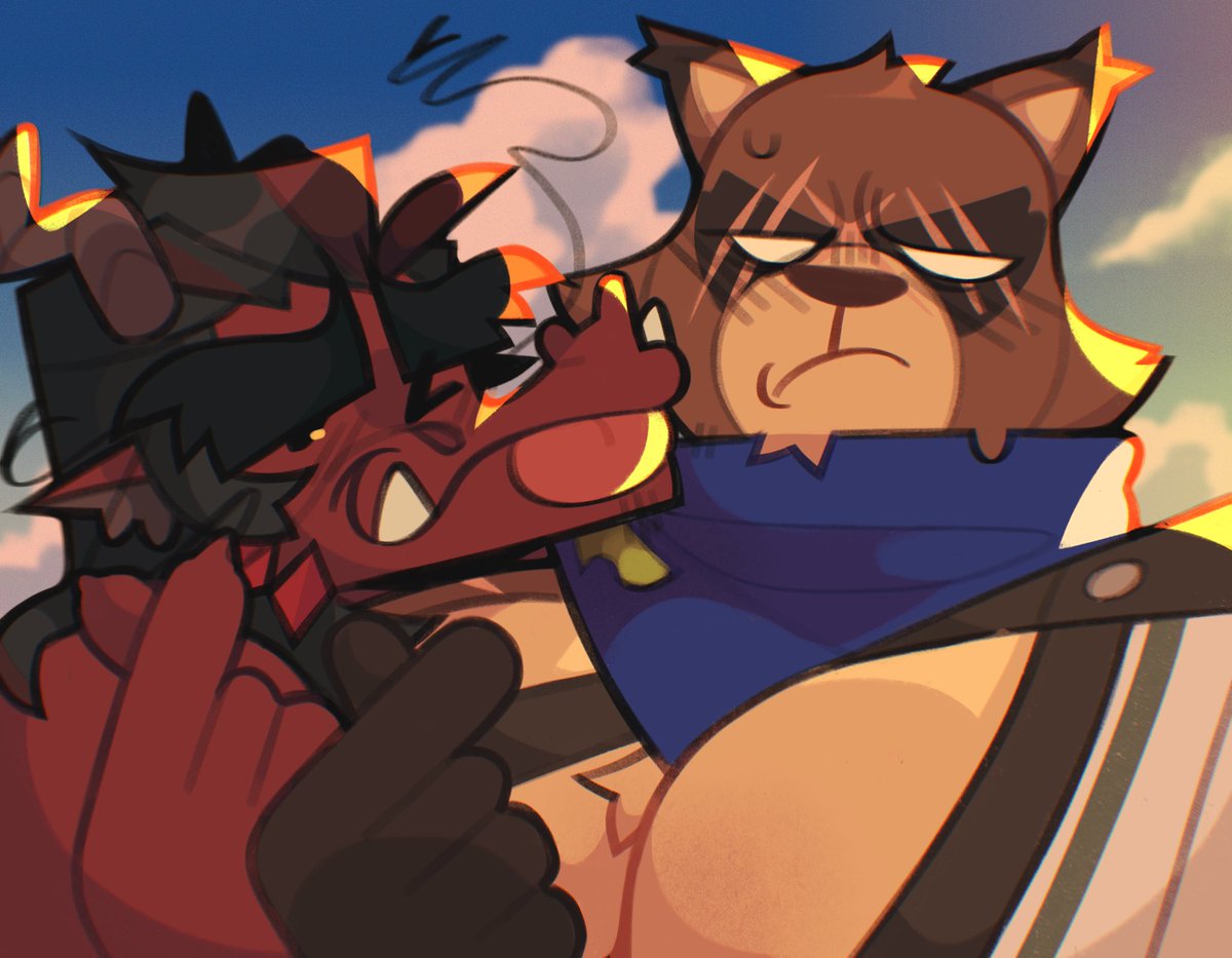 Scraffyraccoon's tweet image. Hajime seems a lil nervous. 😳🙈
Commission for @AfterAlterna_