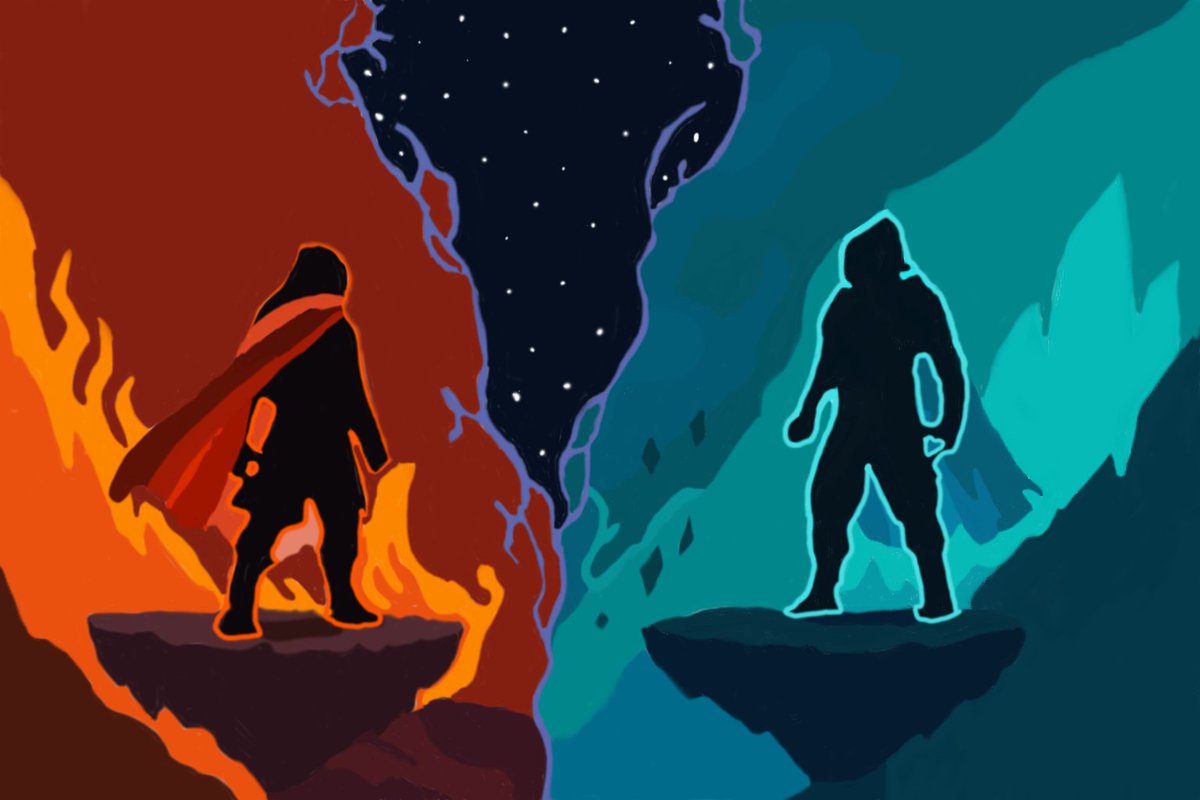 Obli_Studios's tweet photo. 🔥❄️ The main PvP screen for Shardbound: The Mirror’s Edge is DONE.
Dual realms — Fire vs Ice — split by the Void.
This scene sets the tone for the fight.
Let me know what you think!
#indiedev #gamedev #shardbound https://t.co/TPAXV1W49r