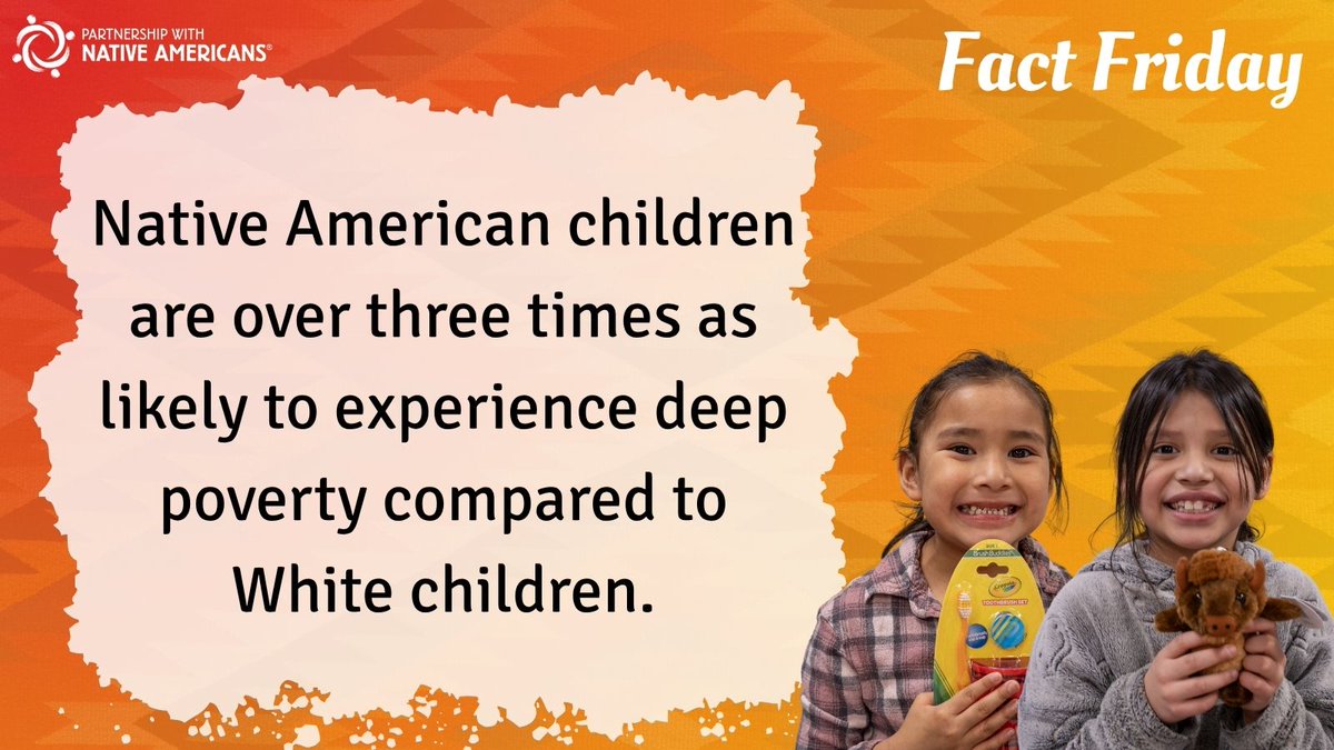 Native American children are over 3x more likely to experience deep poverty than white children in the U.S.

This isn't just a gap, it's a crisis.

Poverty limits access to food, healthcare, education, and opportunity. Every child deserves better.
.
.
#PWNA4Hope #FactFriday