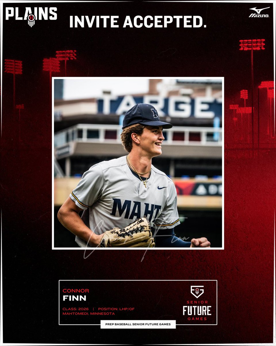 Prep Baseball Minnesota (@prepbaseballmn) on Twitter photo ๐๐๐๐๐๐๐ ๐๐ ๐๐๐ ๐๐๐๐๐ โ๏ธ
๐พ๐๐๐๐๐ ๐๐๐๐ ('26, LHP/OF, Mahtomedi) is set to represent Team Plains at the 2025 Prep Baseball Senior Future Games in Atlanta.
๐ค: loom.ly/5XurWXc | <a href="/_bonofinn/">Connor Finn 2026 LHP</a>
<a href="/PBDakotas/">Prep Baseball Dakotas</a> | <a href="/PrepBaseballIA/">Prep Baseball Iowa</a> | <a href="/PrepBaseballNE/">Prep Baseball Nebraska</a> ๐๐๐๐๐๐๐ ๐๐ ๐๐๐ ๐๐๐๐๐ โ๏ธ
๐พ๐๐๐๐๐ ๐๐๐๐ ('26, LHP/OF, Mahtomedi) is set to represent Team Plains at the 2025 Prep Baseball Senior Future Games in Atlanta.
๐ค: loom.ly/5XurWXc | <a href="/_bonofinn/">Connor Finn 2026 LHP</a>
<a href="/PBDakotas/">Prep Baseball Dakotas</a> | <a href="/PrepBaseballIA/">Prep Baseball Iowa</a> | <a href="/PrepBaseballNE/">Prep Baseball Nebraska</a>