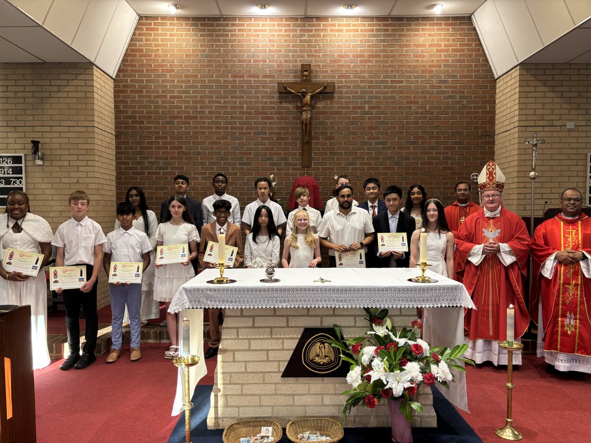 A very warm &amp; yet very reverent celebration of Confirmation in St Theresa’s Church, Birstill, Leics with a mixture of young people &amp; adults. Thank you to Fr Jenson, catechists, altar servers &amp;’music group for all their good work &amp; to those who looked after us with refreshments .
