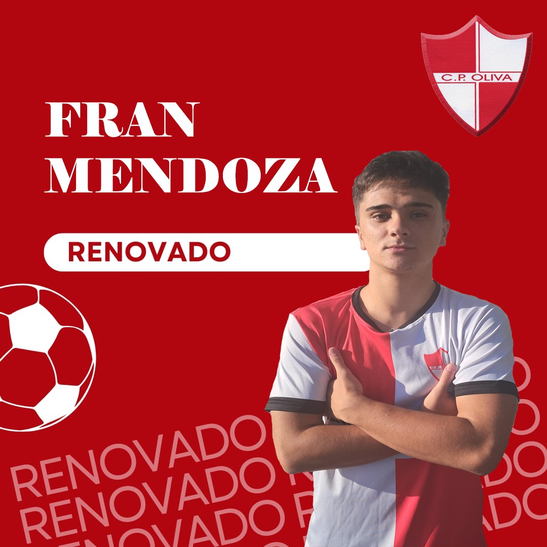 📣 ¡RENOVACIÓN CONFIRMADA!⚡️

Talento con raíces oliveras 🔴⚪

Fran Mendoza, jugador de gran regate y desborde, con sangre olivera en las venas, renueva su compromiso con el Club Polideportivo Oliva.

💯 Juventud, calidad y hambre de crecer con nuestros colores.