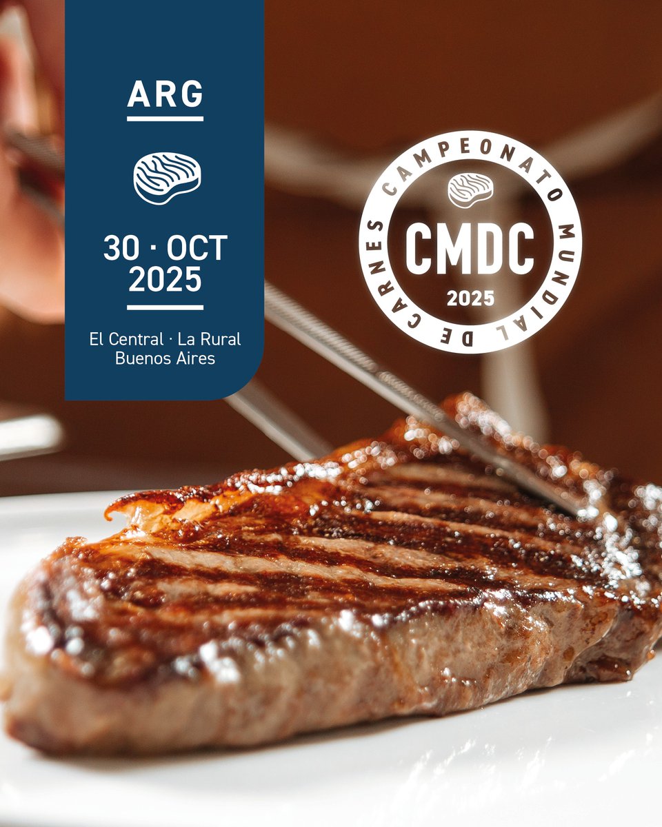 🌎 El Campeonato Mundial de Carnes – CMDC® abre sus puertas al mundo.
📍30 de octubre de 2025 – El Central, La Rural – Buenos Aires, Argentina

📌 Cupos limitados por orden de inscripción.
📬 Recepción de muestras: del 1 de julio al 1 de octubre de 2025.

cmdc.com.ar
