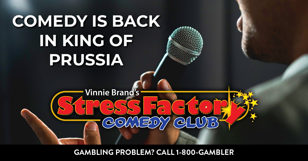 Have you heard? The Stress Factory Comedy Club is now open at <a href="/VFCasinoResort/">Valley Forge Casino</a>!

Learn more: bit.ly/4lyRNzR
▫️
▫️
▫️
▫️
▫️
▫️
▫️
▫️
GAMBLING PROBLEM? CALL 1-800-GAMBLER