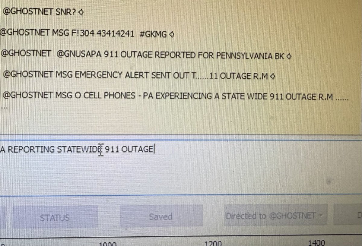 SuperFreqz's tweet photo. Reports of statewide 911 outage in Pennsylvania coming across the airways on ham radio. #GhostNet https://t.co/o3Q0knWREy