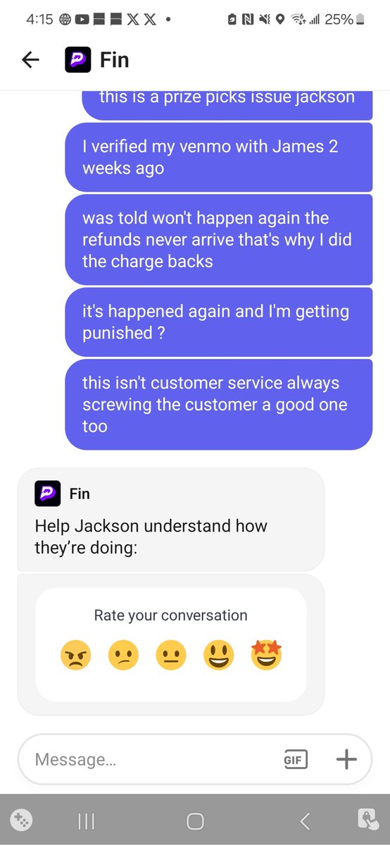 Yep <a href="/PrizePicks/">PrizePicks</a> wins 2025 worse customer service award. 2 for 2 for shitty supervisors
