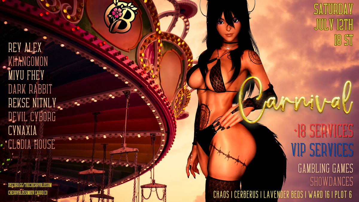 丅𝒽𝑒 ᑕ𝒽𝑒𝓇𝓇𝓎 ദ𝓁𝑜𝓈𝓈𝑜𝓂 ᑕᗩƦƝ工🝣ᗩㄥ ~ Saturday 12th July from 18ST (PreParty at 17 ST) |  Chaos | Cerberus | Lavender Beds | Ward 16 | Plot 6 - Info at: partake.gg/events/48821