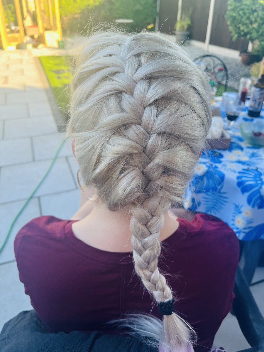 My sis did me a French plait for the first time since I was 10 😁. Now I just need my old sailor dress and Magic Key shoes back too