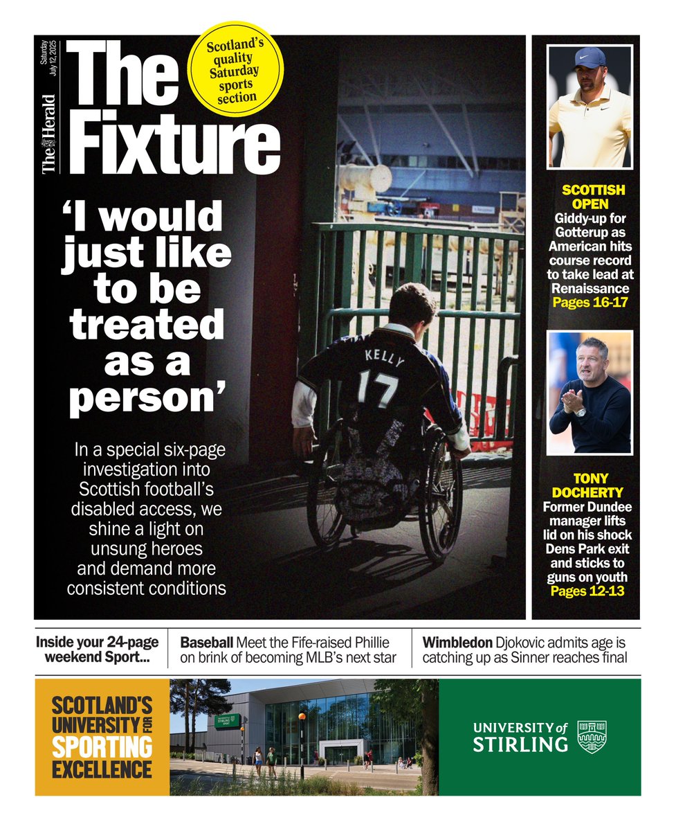 MtthwJhnstn's tweet image. 'I would just like to be treated as a person'  

In this week's The Fixture, we've put together a special report into disabled access at Scottish football, with @Graeme_McGarry on why it's a subject close to his heart in an emotional leader.  

In Saturday's @heraldscotland 🏴󠁧󠁢󠁳󠁣󠁴󠁿