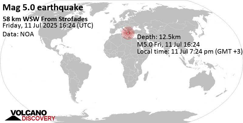 5.0 Quake Ionian Sea, 81 km Southwest of Zakynthos Island, Greece, Jul 11, 2025 05:24 pm (GMT +1)

🎯👉Africa Roll and Mediterranean Floor Drop.