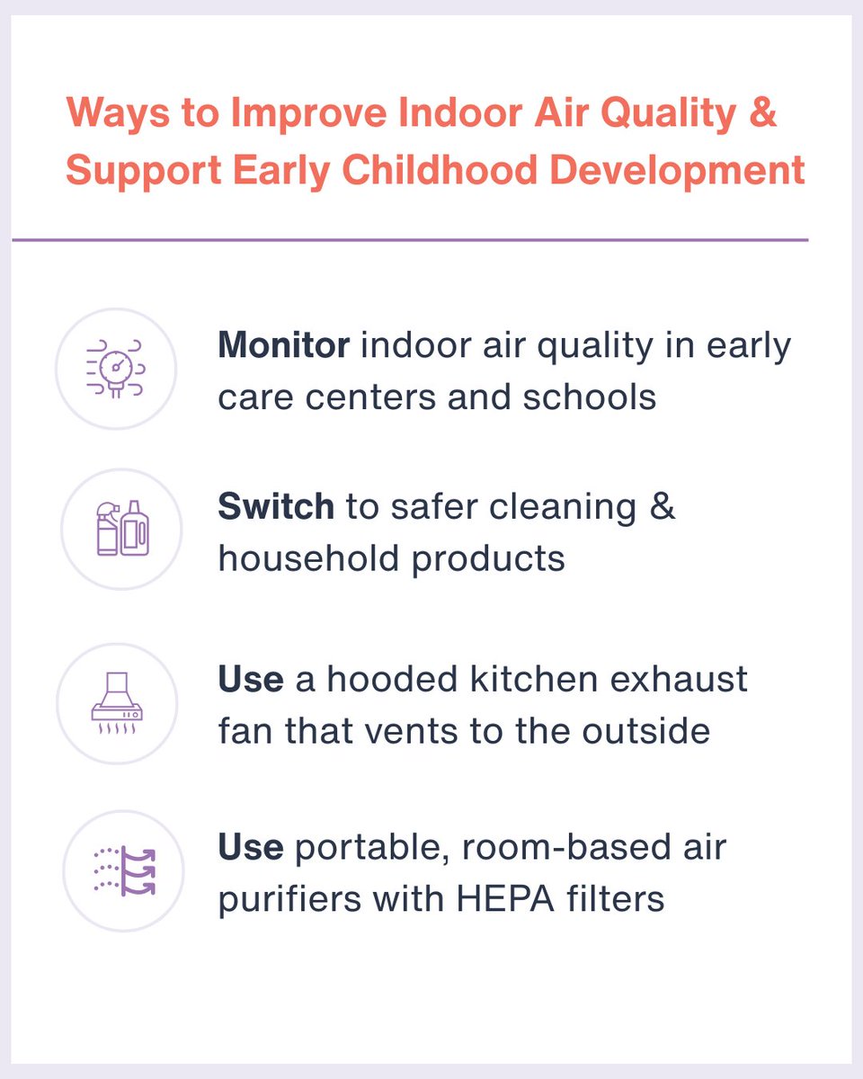 HarvardCenter's tweet image. Clean air is an essential part of healthy development, and ensuring that children &amp;amp; caregivers have clean air to breathe in all the spaces where they spend time—both indoors &amp;amp; out—is key to supporting long-term health &amp;amp; well-being. 

Find more information: bit.ly/4dAeK3a