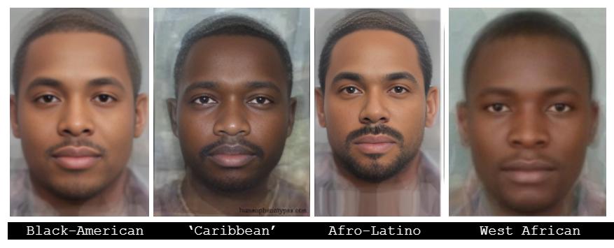 Most human groups will share some features b/c facial phenotypic traits are independent of one another. 

What distinguishes* people are the differences, of which there are many in the populations you mentioned. 

And that's okay 👍