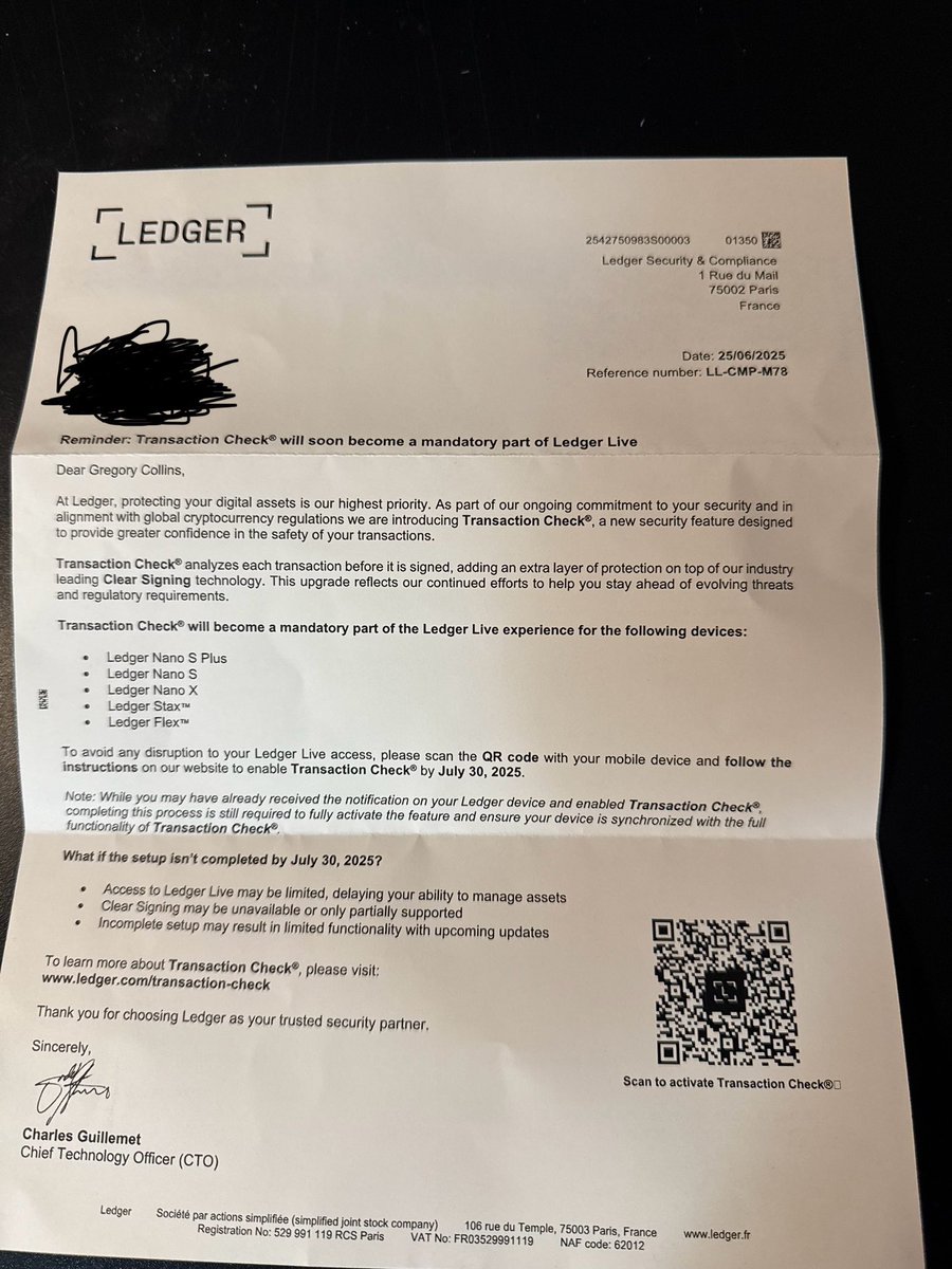 Nightofcyn's tweet image. @Ledger 

Just got this in the mail today
“Canada”
Yes I know it’s a scam
Didn’t know where else to post it to for others to be aware
Such a waste of the scammers money but nice job.