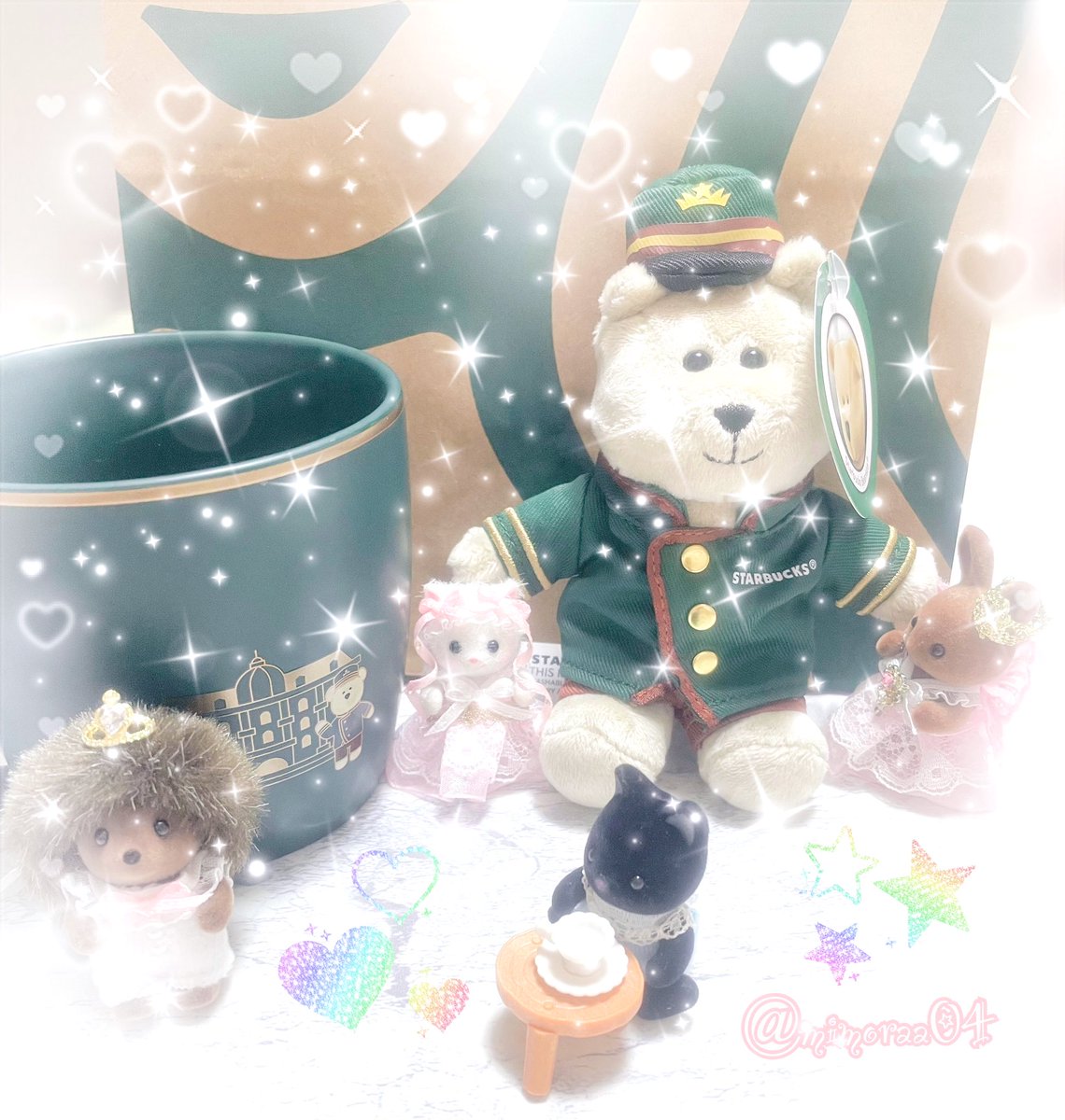mimoraa04's tweet image. おはようですぅ🎀(♡ᴗ͈ˬᴗ͈)💗
見た瞬間😍✨欲しい❣️お迎えする(*&gt;ᴗ&lt;*)🎀って決めた💗✨🏨ホテルスターバックス🥪☕️🍀🩵😍💖無事欲しいのゲット😍出来て嬉しすぎるぅ(♡´▽`♡)💖スタバニア☕️🐰🎀😍💖
#スタバ #ホテルスターバックス #HOTELSTARBUCKS #シルバニアファミリー #シルバニア #シル活