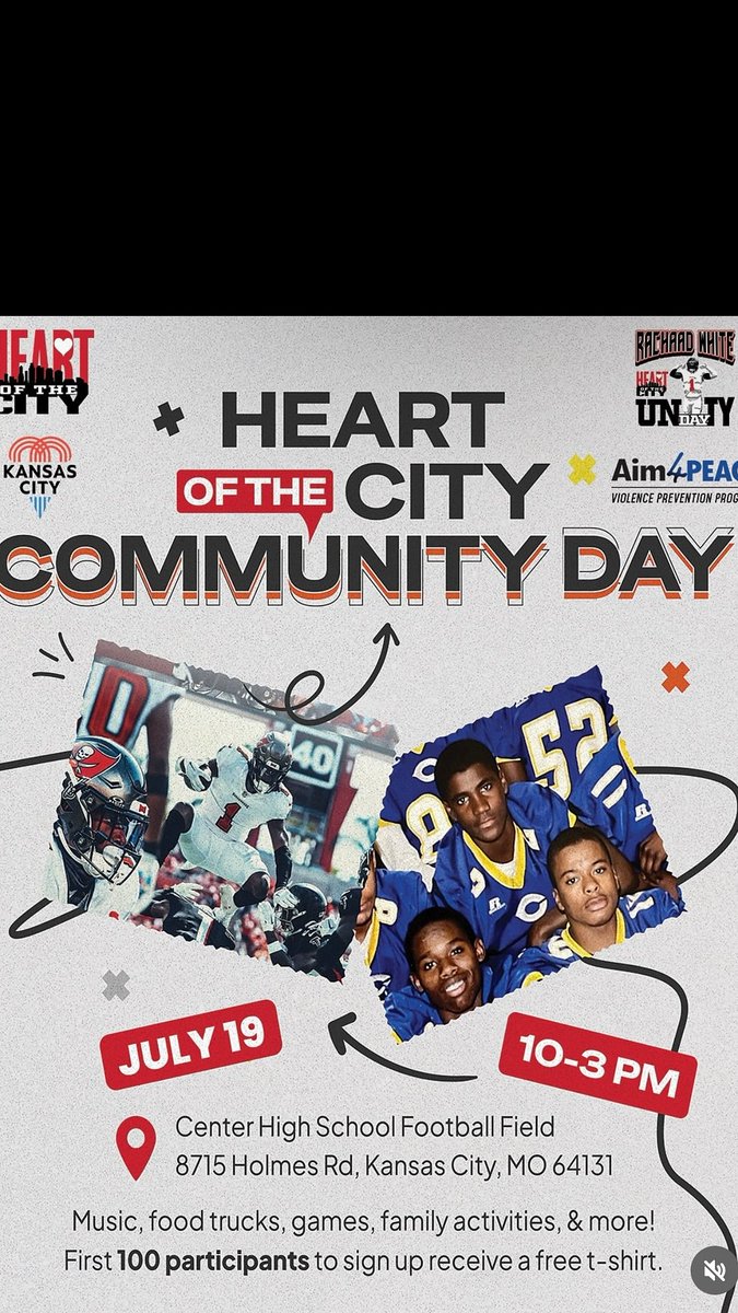 🎉 Day 2 of the action! Join us for Rachaad White’s Heart of the City Community Day 🏈
📍 Center High Football Field
📅 Saturday, July 19 | 🕙 10 AM – 3 PM
Food trucks, music, games, family fun — and a FREE t-shirt for the first 100 to sign up!
