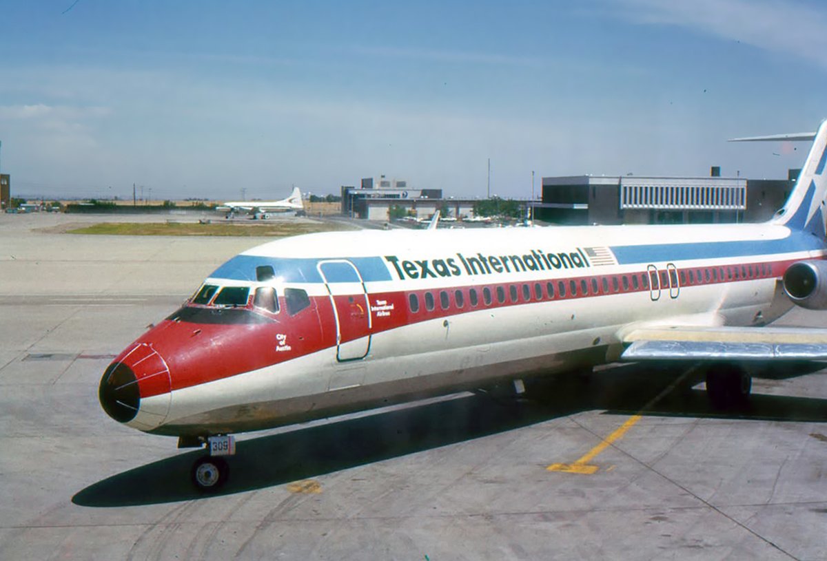 Traces of Texas reader Bobby Jones saw my recent post about Trans Texas Airways aka "Tree Top Airlines"  and was so kind as to share these photos of Texas International planes that he took in 1976 at Denver's Stapleton International airport. Texas International Airlines was a