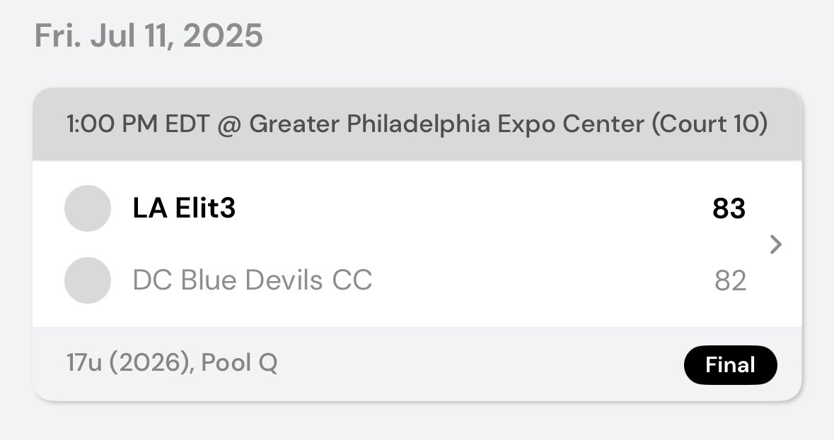 LA ELIT3 (@la_elit3) on Twitter photo 17U George defeats DC Blue Devils CC 83-82 to finish 2-2 this week <a href="/madehoops/">MADE Hoops</a> Summer Live 1 #LAE🏀 17U George defeats DC Blue Devils CC 83-82 to finish 2-2 this week <a href="/madehoops/">MADE Hoops</a> Summer Live 1 #LAE🏀