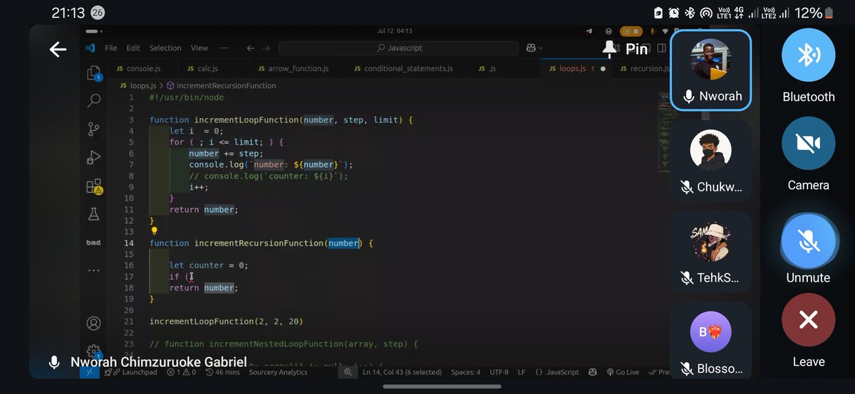 the_chibuikem's tweet photo. Day 5 of BTC Unizik @Uniziktechckub JavaScript bootcamp 🚀

I was able to learn on recursion, and loops in Javascript we also talked on Object Relation Mappings and many more 🖥🔥

All thanks to our tutor @NworahGabriel

And our sponsors @Cheric_Leo, @NworahGabriel 🙌 https://t.co/9M2bJTDpOu