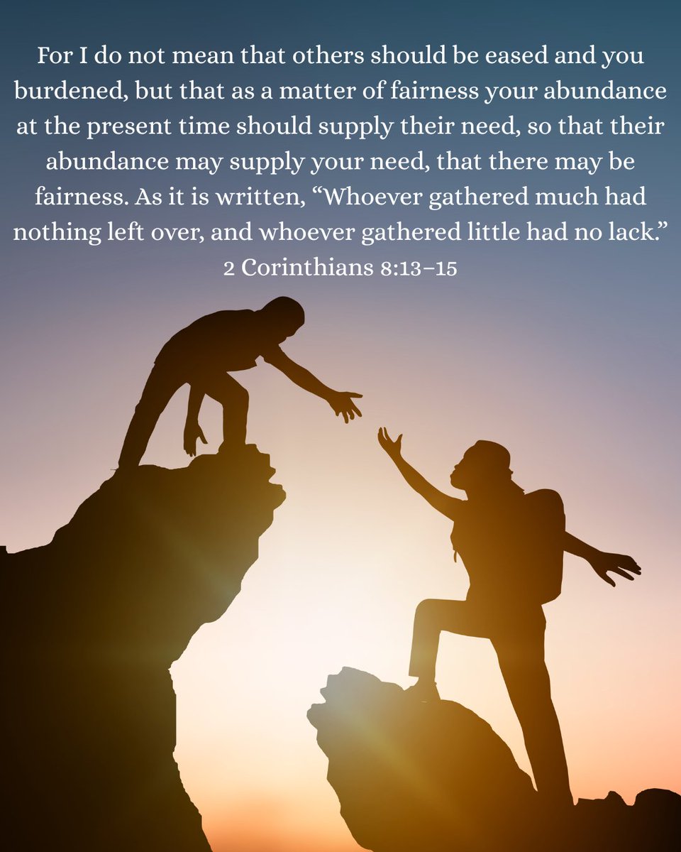 BCMissionBoat's tweet photo. 2 Corinthians 8:13-15 - During a famine, Paul asked the Corinthian church to supply the church in Jerusalem, out of their abundance. They are a model for loving and serving their neighbor by sharing when others have need. https://t.co/UwecdArxG0