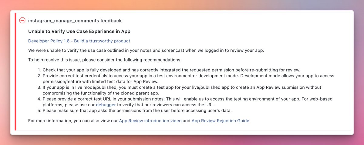 ShivBartaula's tweet image. Can anyone help me with getting my App Review Requests approved by Meta? I have already tried a couple of times and even created a separate dummy Facebook account since Meta no longer provides a test user feature.

I am trying to get the request approved for my side project…