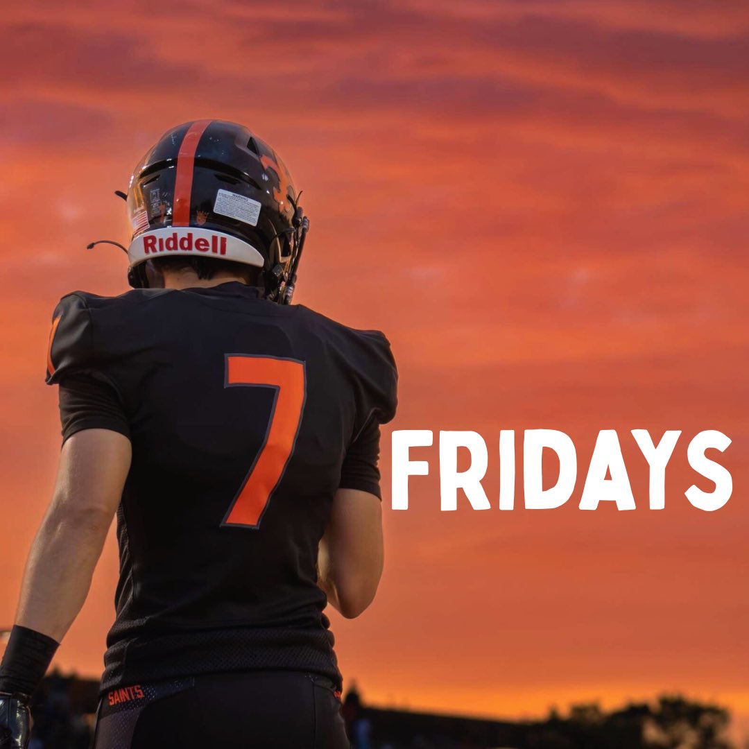 7️⃣ Fridays till kickoff.

#SaintsPride #Gameday
<a href="/CoachPossley/">Nolan Possley</a> <a href="/STCEathletics/">STCE Athletics</a> <a href="/stcefbparents/">Saints</a> <a href="/STCEBoosters/">STCE Athletic Booster</a>
