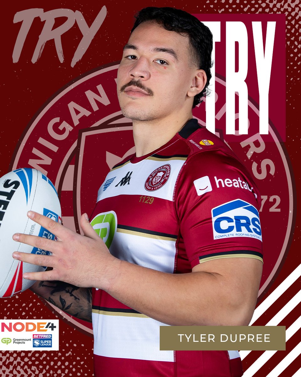 WiganWarriorsRL's tweet image. 69' TRYYYY!! TYLERRRR!!

🍒⚪️ 22-10 🟤🟠

#WWRL #SLWIGHUD