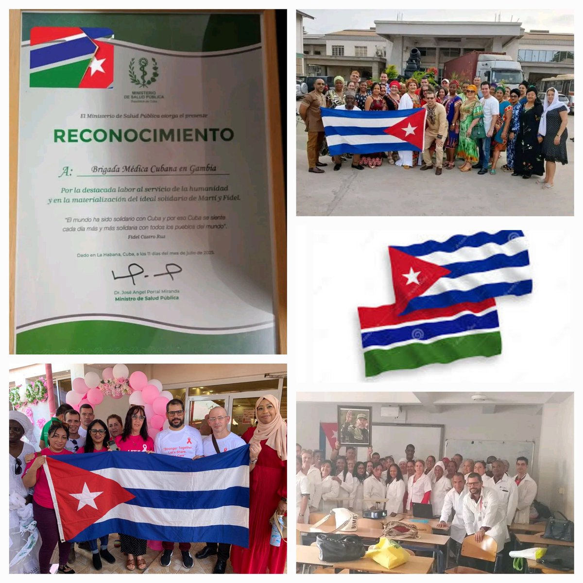 bmcbanjul (@bmcbanjul48937) on Twitter photo Por segundo año consecutivo, #BmcGambia es reconocida por su entrega y compromiso. Un mérito al esfuerzo, la solidaridad y la vocación que nos distingue.
#CubaPorLaVida
#CubaCoopera
#BmcGambia
<a href="/Colaboracionqba/">Unidad Central de Cooperación Médica 🇨🇺</a>
<a href="/AbelendaCuba/">Rubén G. Abelenda</a>
<a href="/TaniaMCruzHdez/">Dra.Tania Margarita Cruz Hernández</a>
<a href="/japortalmiranda/">José Angel Portal Miranda</a>
<a href="/BmcGambiaBlog/">BMC GAMBIA</a> Por segundo año consecutivo, #BmcGambia es reconocida por su entrega y compromiso. Un mérito al esfuerzo, la solidaridad y la vocación que nos distingue.
#CubaPorLaVida
#CubaCoopera
#BmcGambia
<a href="/Colaboracionqba/">Unidad Central de Cooperación Médica 🇨🇺</a>
<a href="/AbelendaCuba/">Rubén G. Abelenda</a>
<a href="/TaniaMCruzHdez/">Dra.Tania Margarita Cruz Hernández</a>
<a href="/japortalmiranda/">José Angel Portal Miranda</a>
<a href="/BmcGambiaBlog/">BMC GAMBIA</a>