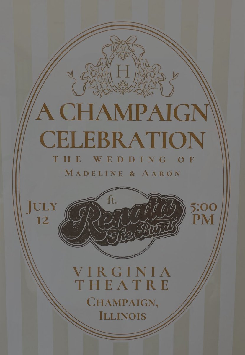 Going to be an amazing 🔸ILLINI🔹Wedding Weekend in Champaign.  🙌🥲🎉 
 <a href="/renatatheband/">Renata The Band</a>
