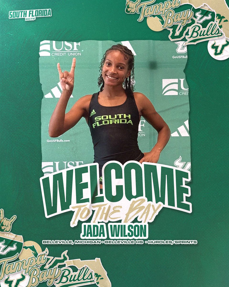 USFXCTF's tweet image. Help us welcome Jada Wilson to the Bay👏
Personal Bests:
100mh - 13.97
300mh - 42.80
400mh - 59.89
#HornsUp🤘 | #ComeRunWithTheBulls🐂