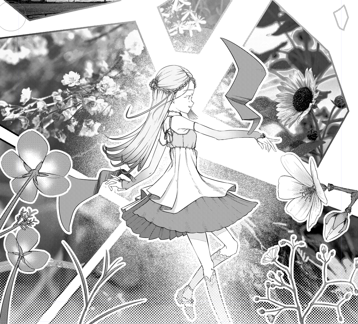 r_frees_'s tweet photo. 賑やかしの植物をしっかり描いた！
とくに右の桜すき
いや真ん中の女神が一番好き https://t.co/HIcGrE4Geg
