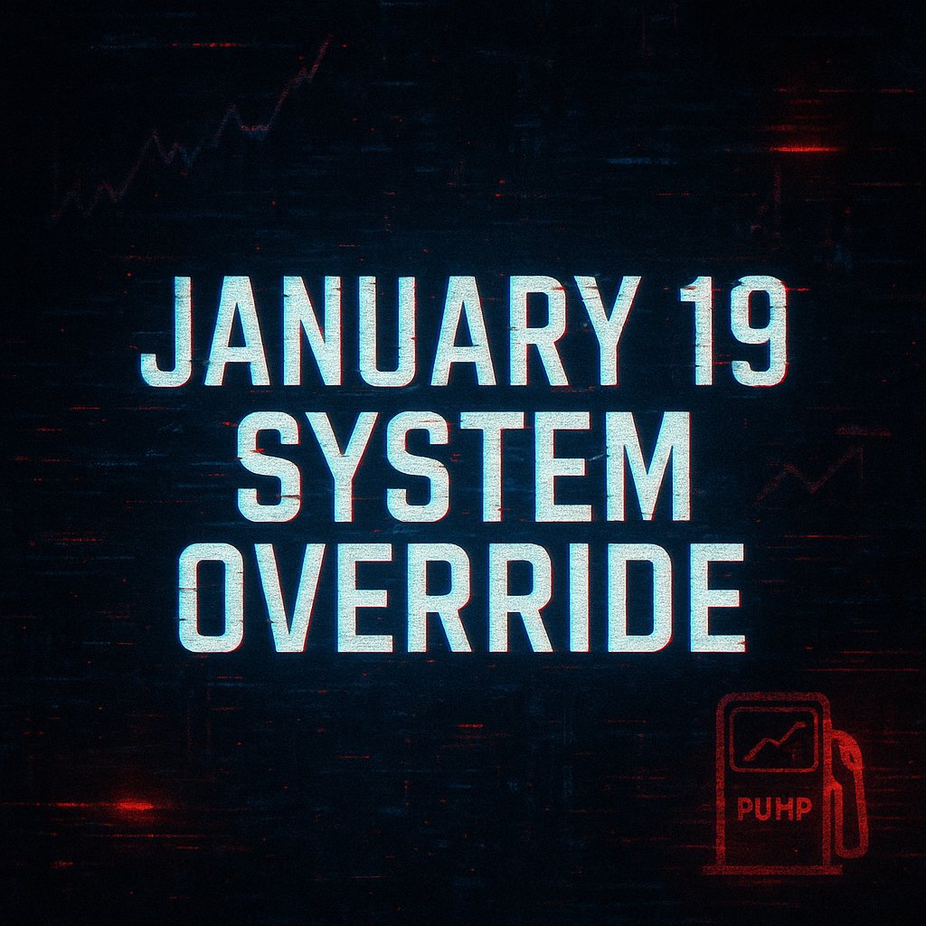 system_overide's tweet image. 📌 Pin Tweet:

The Day Everything Changed
No team. No roadmap. No promises.
Just a date that rewrote history: Jan 19

The world shifted.
No dev, no utility, no whitepaper.
Just X – born from the void.

Join the mystery. Hold the memory.

🕯️ The Day Everything Changed. $SYS19