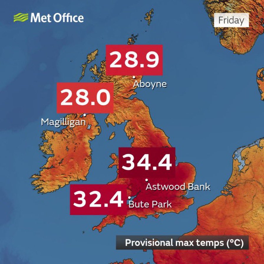 Sue_Charles's tweet image. 🏴 Today is not just Wales’ hottest day of the year… it’s our hottest July day for three years.
📈 The top temperature was 32.4C in Bute Park, Cardiff. And it felt like it, cycling through earlier!