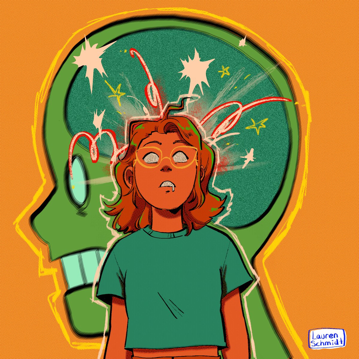 「A typical 2025 self portrait」|Lauren Schmidt - COMMISSIONS CLOSEDのイラスト